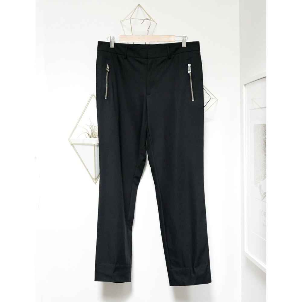 Armani Exchange Black Dress Pants with Silver Zippers